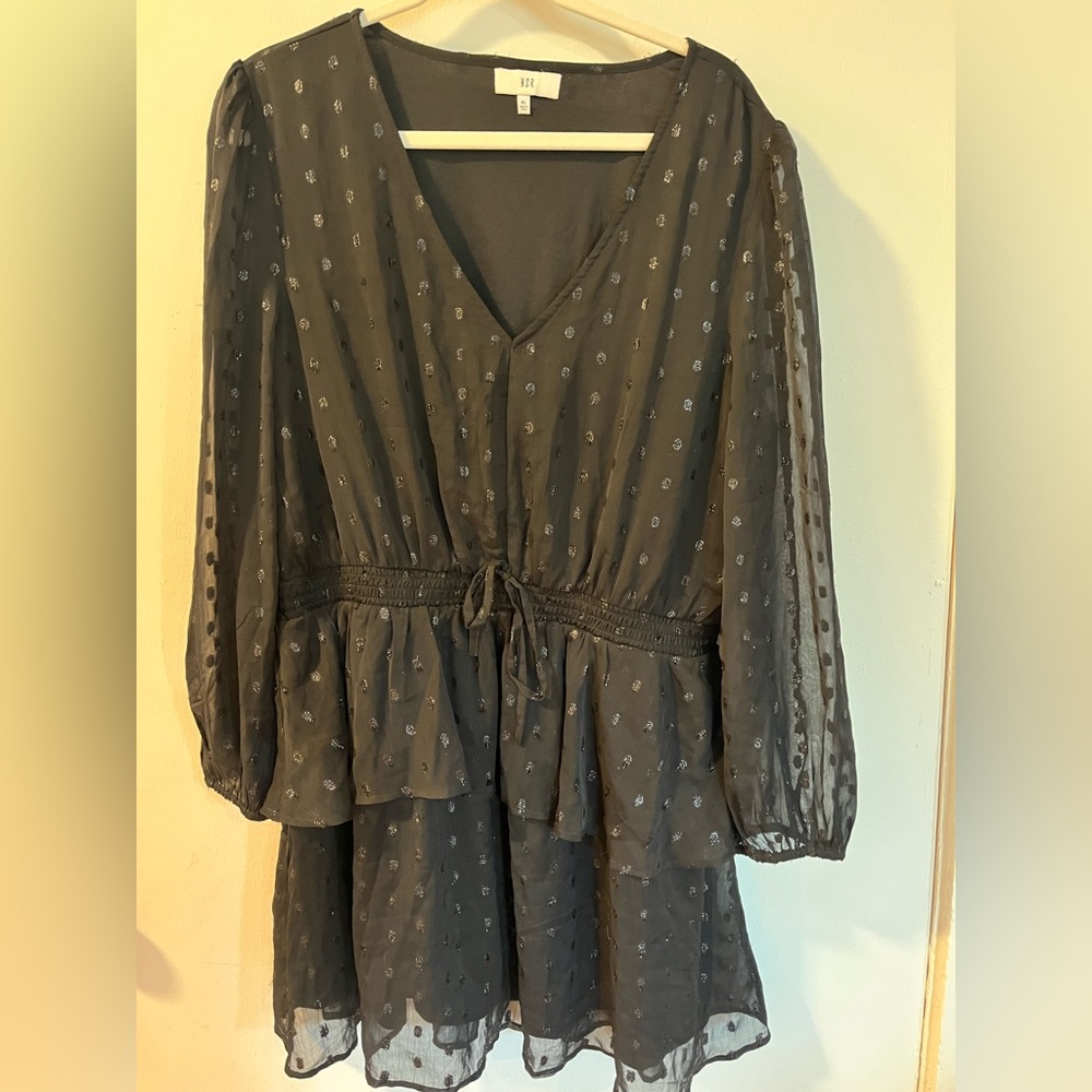 NEW Black Ruffle Mini Dress